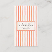 Retro Oranje Rode Hand Getrokken Strepen Trendy Bo Visitekaartje (Voorkant)