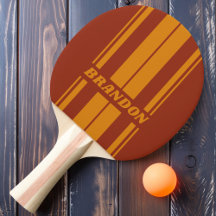 Retro Oranje Roest Dubbele Bord Strepen met Naam