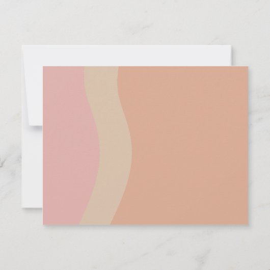 Retro Oranje roze foto Weddenschap Opslaan Datum Aankondiging (Achterkant)