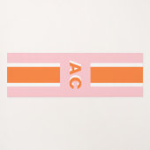 Retro Oranje roze Girl Cute Monogram Yogamat (Achterkant (horizontaal))