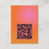 Retro Oranje Roze Gradiënt Trouw QR Code RSVP Informatiekaartje (Achterkant)