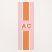 Retro Oranje Roze Meisje Cute Monogram Yogamat (Voorkant)