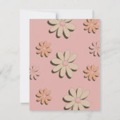 Retro Oranje roze roovy Floral Weddenschap (Achterkant)