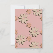 Retro Oranje roze roovy Flowers Weddenschap (Achterkant)