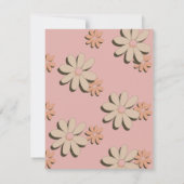 Retro Oranje roze roovy Wavy Lines Wedding Invite (Achterkant)