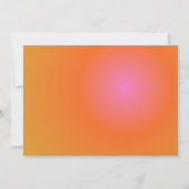 Retro Oranje Roze Vette gradiënt Unieke bruiloft Kaart (Achterkant)