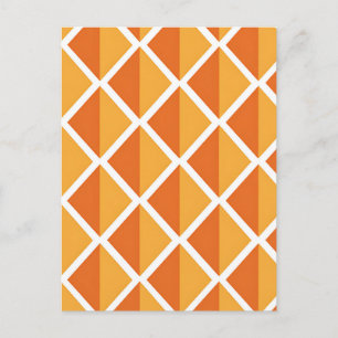 Retro Oranje Ruit Harlekijn Patroon Briefkaart