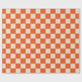Retro Oranje Schaakbord Cadeaupapier (Vlak)