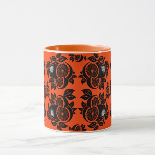 Retro Oranje Schijf Patroon Mok (Midden)