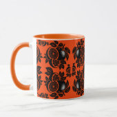 Retro Oranje Schijf Patroon Mok (Links)