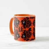 Retro Oranje Schijf Patroon Mok (Voorkant links)