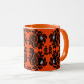 Retro Oranje Schijf Patroon Mok (Voorkant rechts)