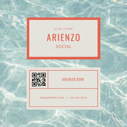 Retro Oranje Social Media Visitekaartje QR Code