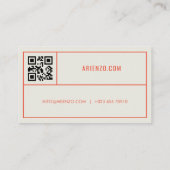 Retro Oranje Social Media Visitekaartje QR Code (Achterkant)