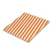 Retro Oranje Streeppatroon Tegeltje (Zijkant)