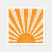 Retro Oranje Sun I Sunrise I Boho Sunshine Servet (Voorkant)