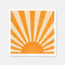 Retro Oranje Sun I Sunrise I Boho Sunshine Servet