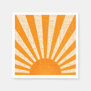 Retro Oranje Sun I  Sunrise I Boho Sunshine Servet