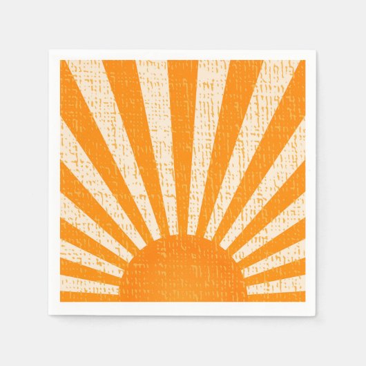 Retro Oranje Sun I  Sunrise I Boho Sunshine Servet (Voorkant)