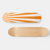 Retro Oranje Sun Rays Achtergrond Skateboard (Horizontaal)
