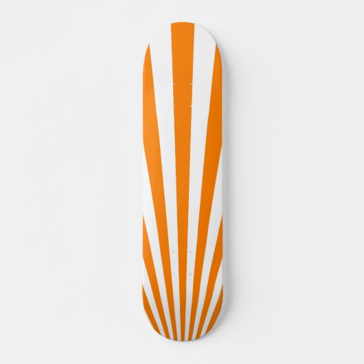 Retro Oranje Sun Rays Achtergrond Skateboard (Voorkant)