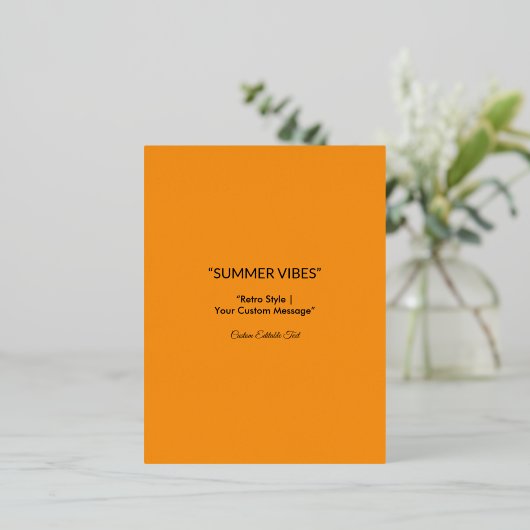 Retro Oranje textuur - Summer Vibes Art Folie Feestdagen Briefkaart (Staand Voorkant)