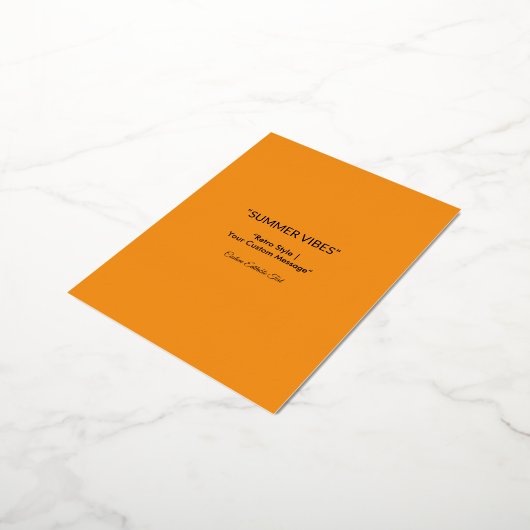 Retro Oranje textuur - Summer Vibes Art Folie Feestdagen Briefkaart (Gedraaid)
