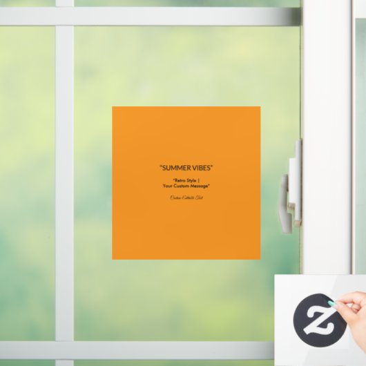 Retro Oranje textuur - Summer Vibes Art Raamsticker (Huis)