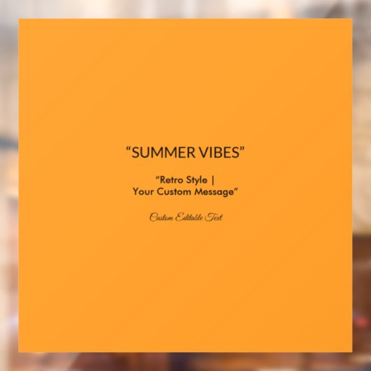Retro Oranje textuur - Summer Vibes Art Raamsticker (Vel 2)