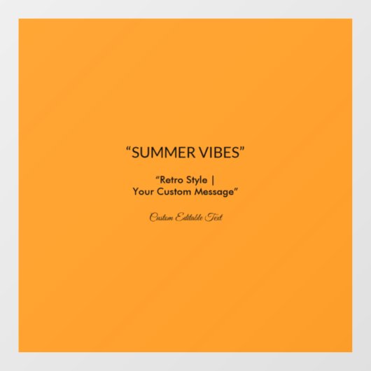 Retro Oranje textuur - Summer Vibes Art Raamsticker (Vel)