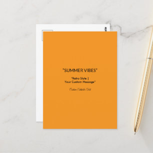 Retro Oranje Textuur – Zomer Vibes Kunst Briefkaart