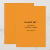 Retro Oranje Textuur – Zomer Vibes Kunst Kaart (Voorkant / Achterkant)