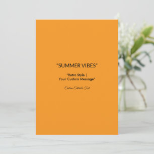 Retro Oranje Textuur – Zomer Vibes Kunst Kaart