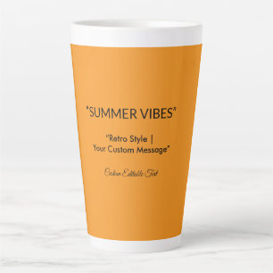 Retro Oranje Textuur – Zomer Vibes Kunst Latte Mok