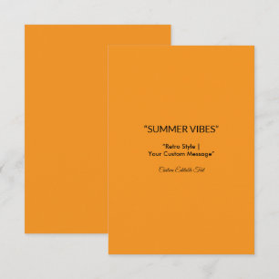 Retro Oranje Textuur – Zomer Vibes Kunst RSVP Kaartje