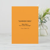 Retro Oranje Textuur – Zomer Vibes Kunst Save The Date (Staand voorkant)
