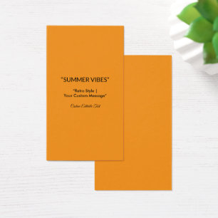 Retro Oranje Textuur – Zomer Vibes Kunst Visitekaartje