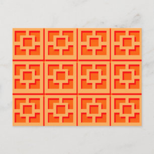 Retro Oranje Trellis Briefkaart
