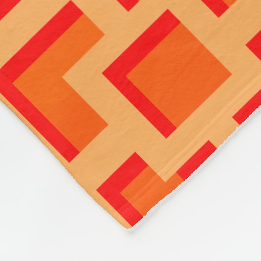 Retro Oranje Trellis Fleece Blanket (Hoek)