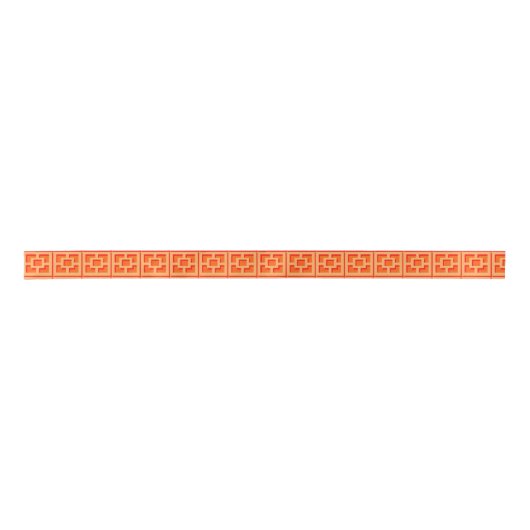 Retro Oranje Trellis Ribbon Satijnen Lint (Voorkant)