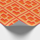 Retro Oranje Trellis Wrapping Paper Cadeaupapier (Hoek)
