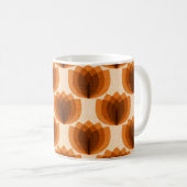 Retro oranje tulpenbloemen koffiemok (Voorkant rechts)