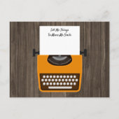 Retro Oranje typemachine Briefkaart (Voorkant)