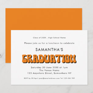 Retro  Oranje Typografie GraduPartij Kaart