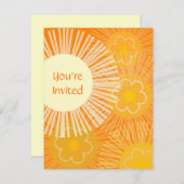 Retro Oranje uitnodiging (Voorkant / Achterkant)