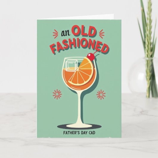Retro Oranje Vaderdag kaart (Voorkant)