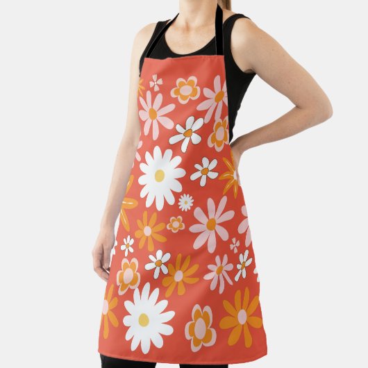 Retro Oranje ventilator, Schort voor keukengebruik (Insitu)