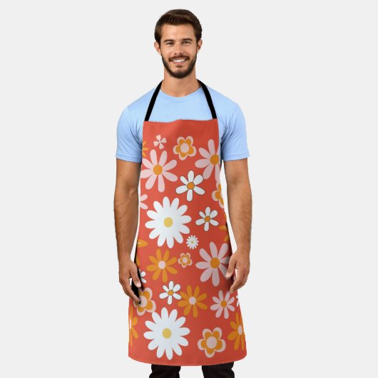 Retro Oranje ventilator, Schort voor keukengebruik (Gedragen)