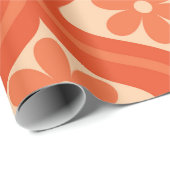 Retro Oranje ventilatorpatroon op middeleeuwse oge Cadeaupapier (Rol Hoek)