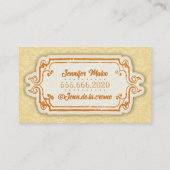  Retro Oranje Visitekaartje (Achterkant)